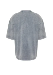  Collection Gray Pale Effect Oversize Cotton T-shirt - TMNSS24TS00146