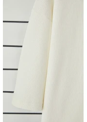  Collection Ecru Regular Polo Neck Plain Knitted Polo Neck T-Shirt Tmnss25Po00005