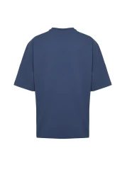  Collection Indigo Oversize Crew Neck 100% Cotton T-Shirt - Minimal Text Printed TMNSS23TS00084