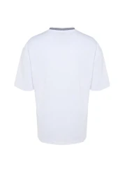  Collection Premium White Oversize/Wide Cut Knitwear Tape Textured Pique T-Shirt Tmnss23Ts00079