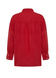 Collection Red 100% Linen Oversize Shirt TWOSS23GO00443