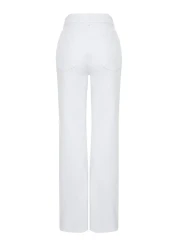  Collection جينز أبيض عالي الخصر وواسع الساق TWOSS24JE00140