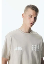 H&M تي شيرت فضفاض مطبوع