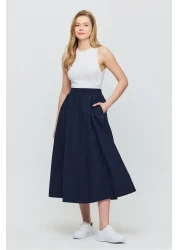 Rays 3950 تنورة مولانا بتفاصيل جيب باللون الأزرق الداكن