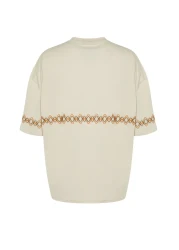  Collection تي شيرت قطني مطرز بأكمام قصيرة مقاس كبير - TMNSS21TS1889