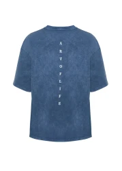  Collection Indigo Printed Oversize Cotton T-Shirt - Tmnss23Ts00166