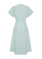  Collection Mint Waist Opening Midi Woven Shirt Dress TWOSS24EL00052