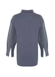  Collection Anthracite Loose Fit Cotton Woven Shirt TWOAW20GO0107