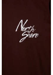  Collection تي شيرت قطني مطبوع كبير الحجم باللون البني - TMNSS20TS1099