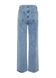  Collection جينز أزرق عالي الخصر وواسع الساق TWOSS21JE0385