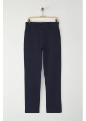  Collection Navy Blue Regular Fit Basic Chino Flexible Gabardine Pants Tmnss25Pl00019