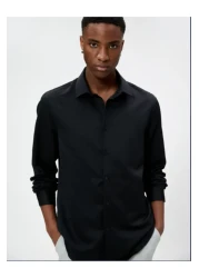 Koton Sports Shirt Slim Fit Classic Collar Long Sleeve Non Iron