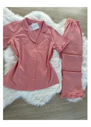 Pijamacs طقم بيجامة تركمانية بأكمام قطنية - صفقة على الأكمام والساقين