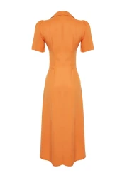  Collection Orange Midi Woven Shirt Dress TWOSS24EL00448