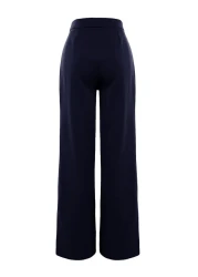  Collection Navy Blue Wide Leg Woven Trousers - Twoaw22Pl0139