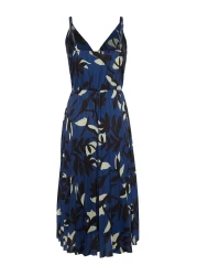  Collection Colorful Floral Print Pleated Midi Dress - Adjustable Strap TWOSS20EL2729