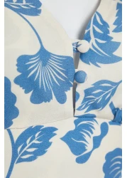  Collection زهرة نمط المنسوجة Flounce بلوزة تنورة الشاطئ البدلة TBESS19BB0102