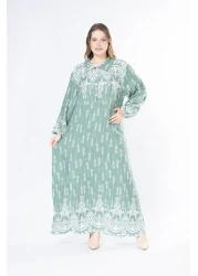 mervemoda فستان نسائي طويل من الفسكوز المنسوج مقاس كبير