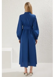  Modest Saks Belted Woven Shirt Dress Tctss25Eb00064