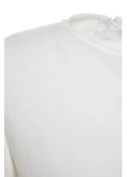  Modest Linen Texture - Zip and Belted White Dress Tctss23Eb00219