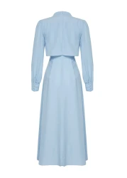  Modest Light Blue Aller Piece Detail Woven Dress Tctss24Eb00190