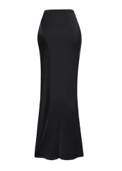  Collection Satin Woven Black Long Skirt - TPRAW24ET00040