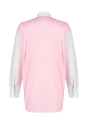  Collection Pink Color Blocked Oversize Wide Fit Woven Shirt TWOSS24GO00136