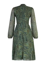  Collection Green Shawl Pattern - Flounce Woven Winter Dress Twoaw23El01436