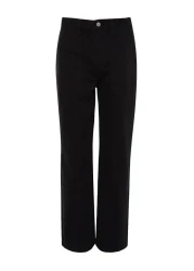  Collection Black High Waist Wide Leg Jeans with Pocket Detail TWOAW22JE0595