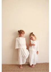 Oh La La Koala For Little Ones White Embroidered Back Tie Girl's Suit