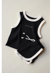 OhlalaKoala Black Unisex Athlete Shorts Set