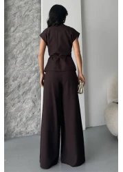 spirituel طقم نسائي مكون من قطعتين من الأعلى والأسفل وأربطة وفضفاضة ومتدلية صيفية بأكمام قصيرة معطف كيمونو بنطلون بالازو