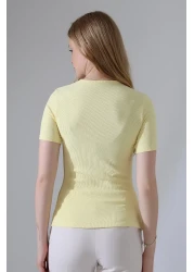 Butik Beyza بلوزة ليكرا بأزرار شمسية