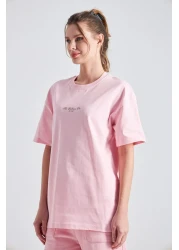 The Champ Clothing تي شيرت نسائي كبير الحجم مطبوع عليه The Wellness Era مصنوع من القطن بنسبة 100%