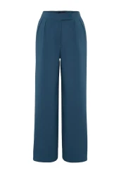  Collection High Waist Wide Leg Woven Trousers - Petrol Twoaw22Pl0066