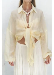 BOHEMAİ قميص ليرا أصفر كبير الحجم