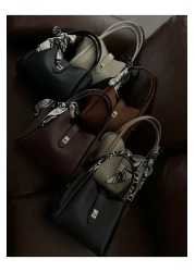 NOTHING Women's Black Hand & Shoulder Bag - Detailed Three Compartments and Makeup Layer