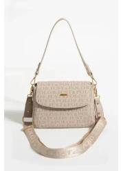 Just Polo 2197 Model Shoulder Bag - 2 Compartments and Stone Color