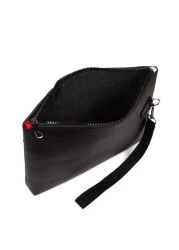 CERFF LEATHER CLUP حقيبة يد جلدية نباتية حقيبة حزام المعصم الأسود