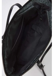  Shoes Dark Anthracite Puppy Geometric Pattern Women Maxi Tote Shoulder Handbag Takss25Oc00061