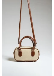Çantacımstore Women's Straw Look Mini Tote Bag Brown