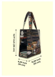 Dogo Women's Vegan Multi-Colored Large Tote Bag - Family Time Design