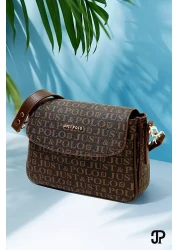 Just Polo Original Women's 4 Compartment Luxury Soft Leather Stylish Trend Shoulder Bag with Adjustable Cross Column Strap