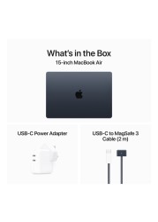 Apple MacBook Air 15 Inch, 8GB RAM, 512GB SSD, Midnight (M3 Chip, 8-Core CPU And 10-Core GPU, English Keyboard, MRYV3ZS/A)