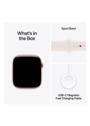 Apple Watch Series 10 GPS 46mm Rose Gold Aluminum Case With Light Blush Sport Band - Medium / Large