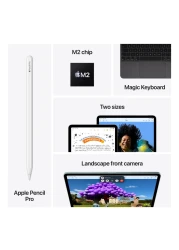 Apple iPad Air 11 Tablet, 256GB, Space Grey, 8GB RAM, 11-Inch, 12 MP Camera, Liquid Retina Display, Wi-Fi Only