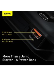 1000A UltraSafe Car Battery Jump Starter, 12V Battery Pack, Portable Charger with Jumper Cables for 4.0L Gasoline & 2.5L Diesel Engines, Built-in 10000mAh Power Bank, Compact & Reliable.