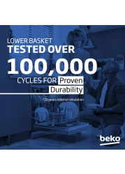 Beko Freestanding Dishwasher 15 Place Settings, 8 Programs,3 Racks,A++ Energy Rating,10 yrs warranty on Prosmart inverter motor,BDEN38523XQ(Stainless)