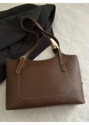 Retro Soft Leather Tote Bag For Women Large Capacity Shoulder Bag Personalized Minimalist Office Commute Handbag 2025 Spring Collection