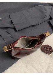 Retro Waxed Leather Burgundy Red Handbag Niche Design And Good Looking Crossbody Bag High End Texture Classic And Elegant Shoulder Bag Versatile For Daily Use Suitable For Daily Matching Photo Shoots